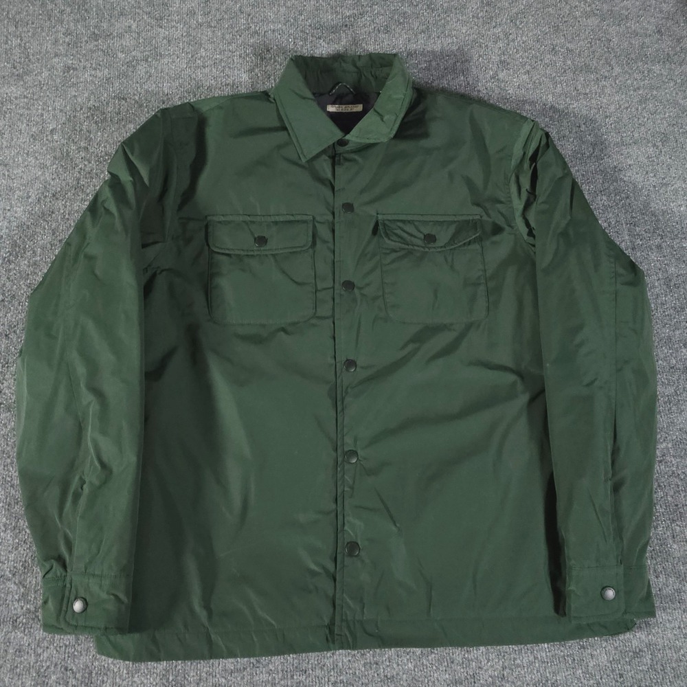 OOBE Brand Men's Large Chore Coat Green Pockets Quilted Lining